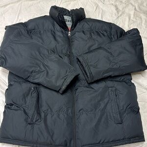 Black puffer coat